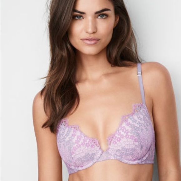 Victoria Secret Dream Angels Push-up Bra Lilac Floral Spring Collection NWT - Picture 1 of 5